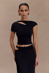 Haven Slinky Twist Top - Black