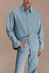 Lioda Oversized Denim Shirt - 80'S Blue