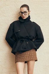 Cordia Satin Mini Skirt - Chocolate