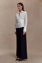 Eugenia Wrap Cotton Shirt - White