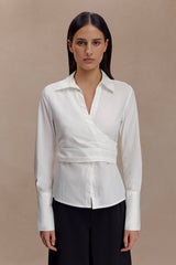 Eugenia Wrap Cotton Shirt - White