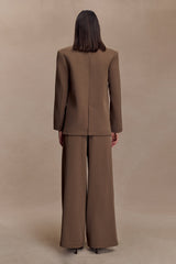 Arlo Wide Leg Suiting Trouser - Cacao Brown