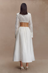 Greta Gathered Maxi Skirt - White