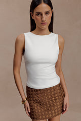 Cordia Satin Mini Skirt - Chocolate