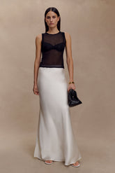 Sabrina Silk Blend Maxi Skirt - Ivory