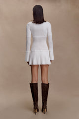 Adena Pointelle Knit Mini Dress - Ivory