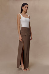 Aisling Ribbed Square Neck Sleeveless Top - Ivory