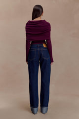 Kirralee Straight Leg Cuffed Jeans - Indigo Blue