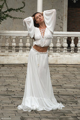 Carlie Chiffon Maxi Skirt - Ivory