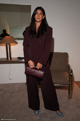 Arlo Wide Leg Suiting Trouser - Mahogany