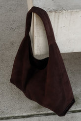 Hazel Slouchy Suede Bag - Burgundy