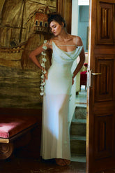 Rosalie Floral Chiffon Maxi Dress - Lagoon