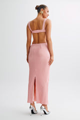 Adoria Sequin Cut Out Maxi Dress - Pale Pink