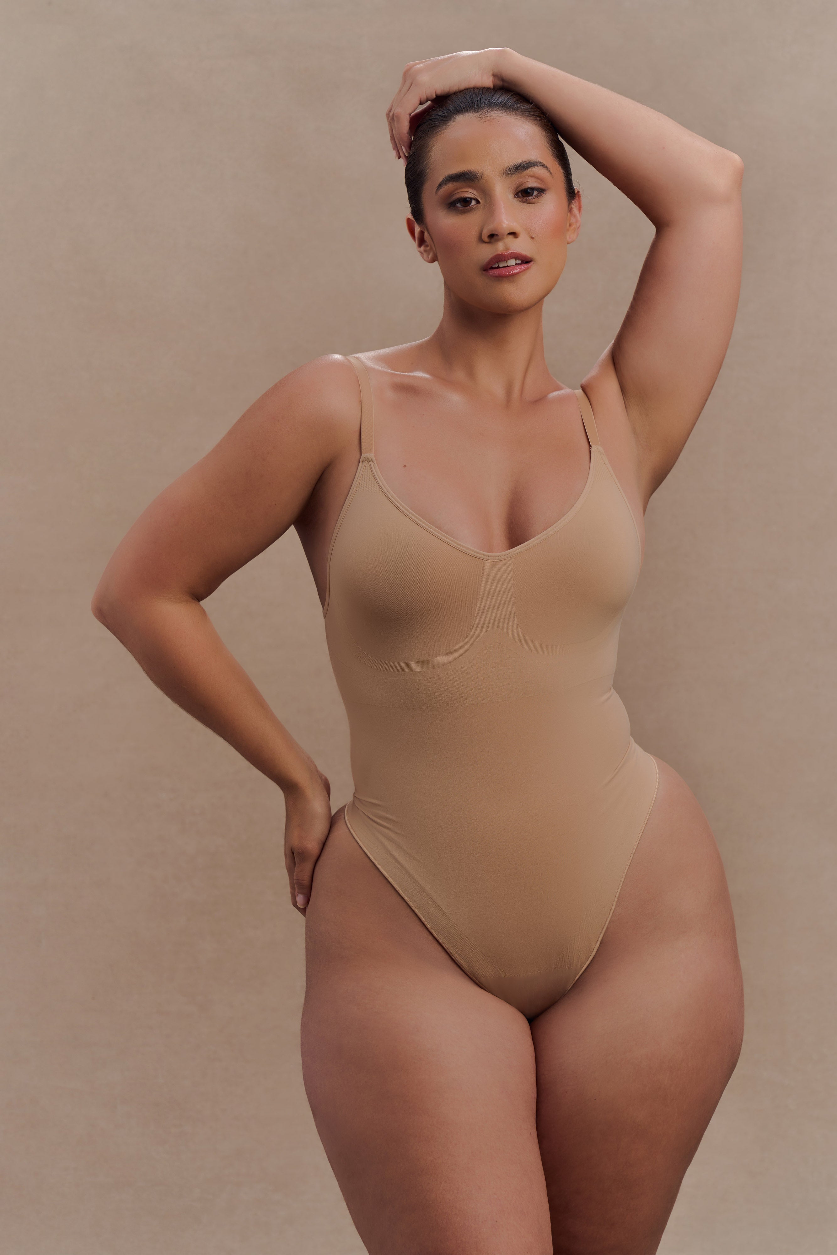 Alyssa Backless Shapewear Bodysuit - Beige