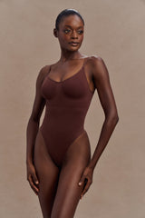 Alyssa Backless Shapewear Bodysuit - Espresso