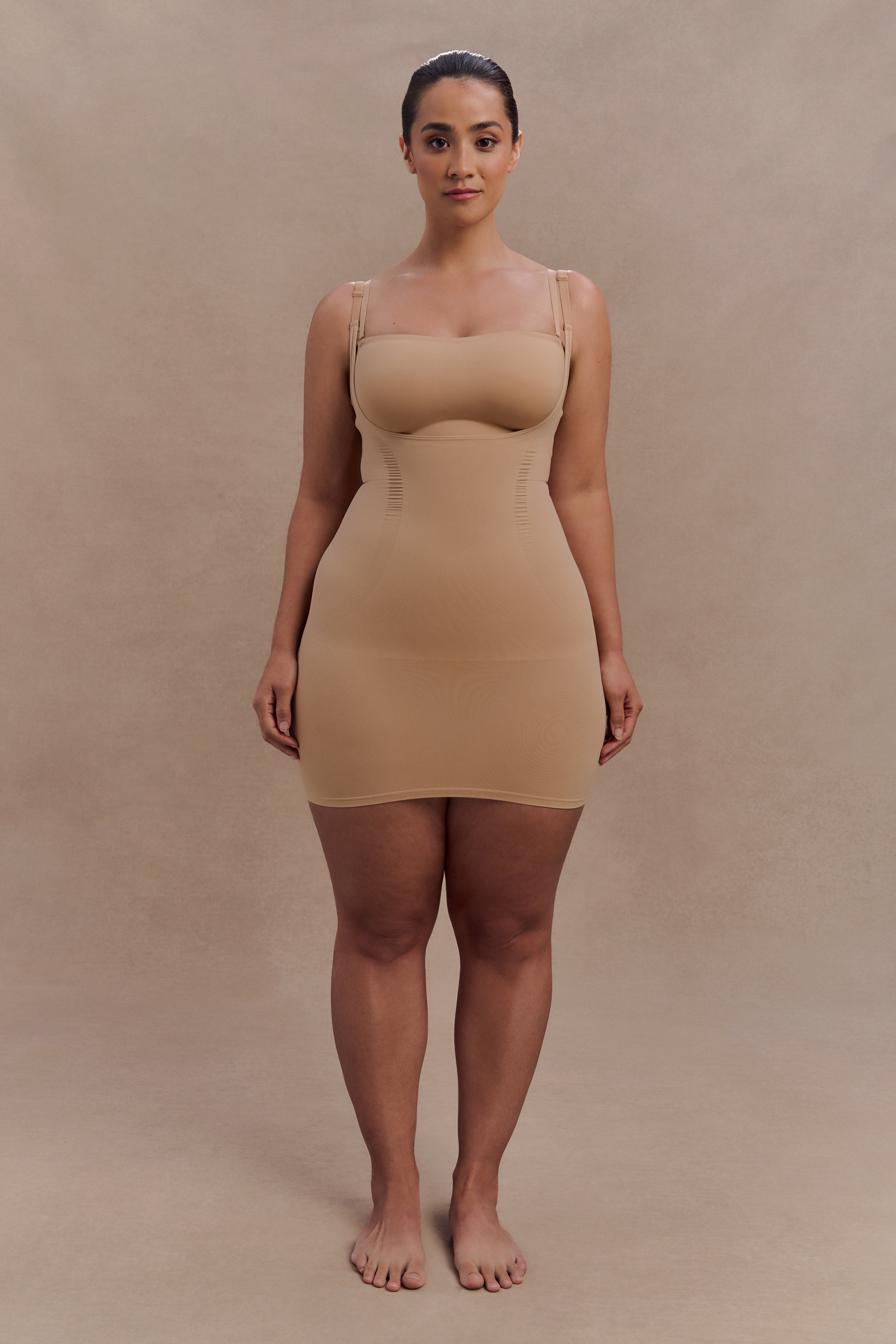 Jocelyn Backless Shapewear Mini Dress - Beige