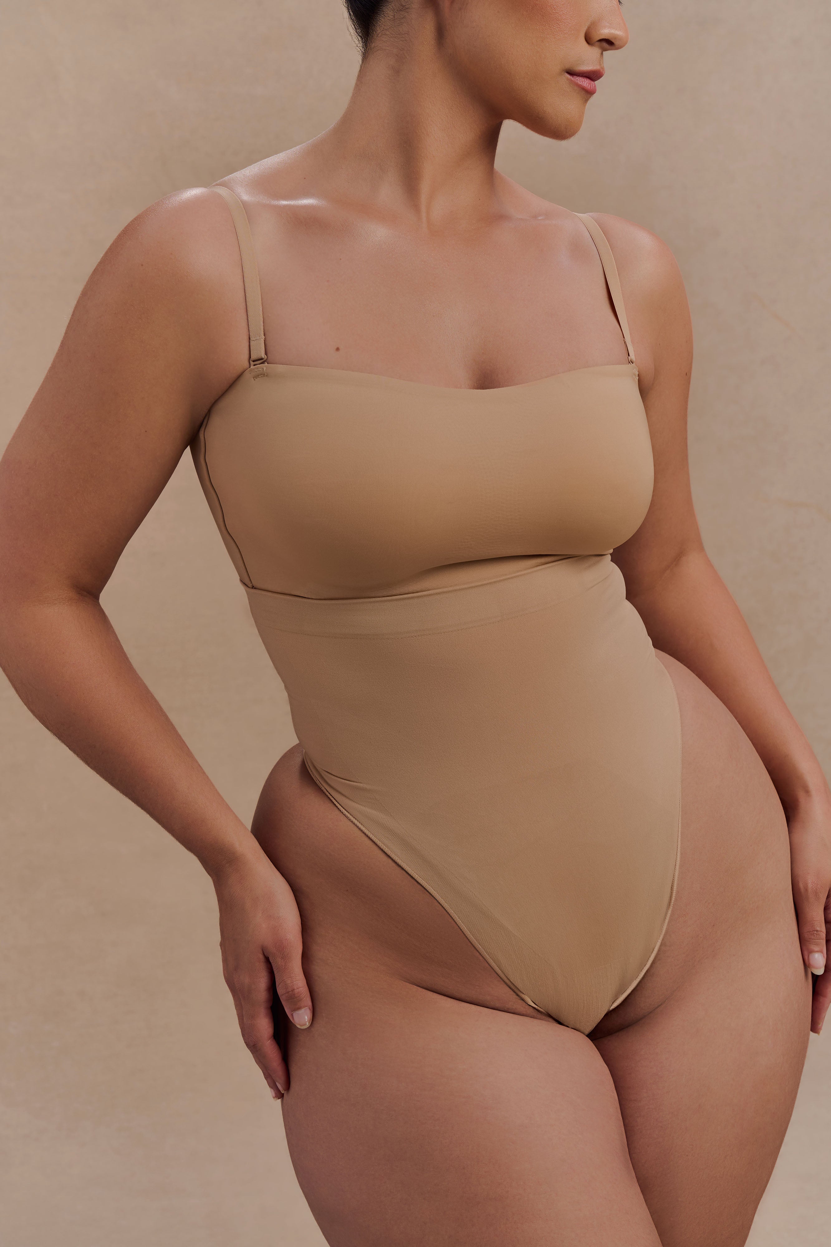 Saria High Waist Shapewear Briefs - Beige