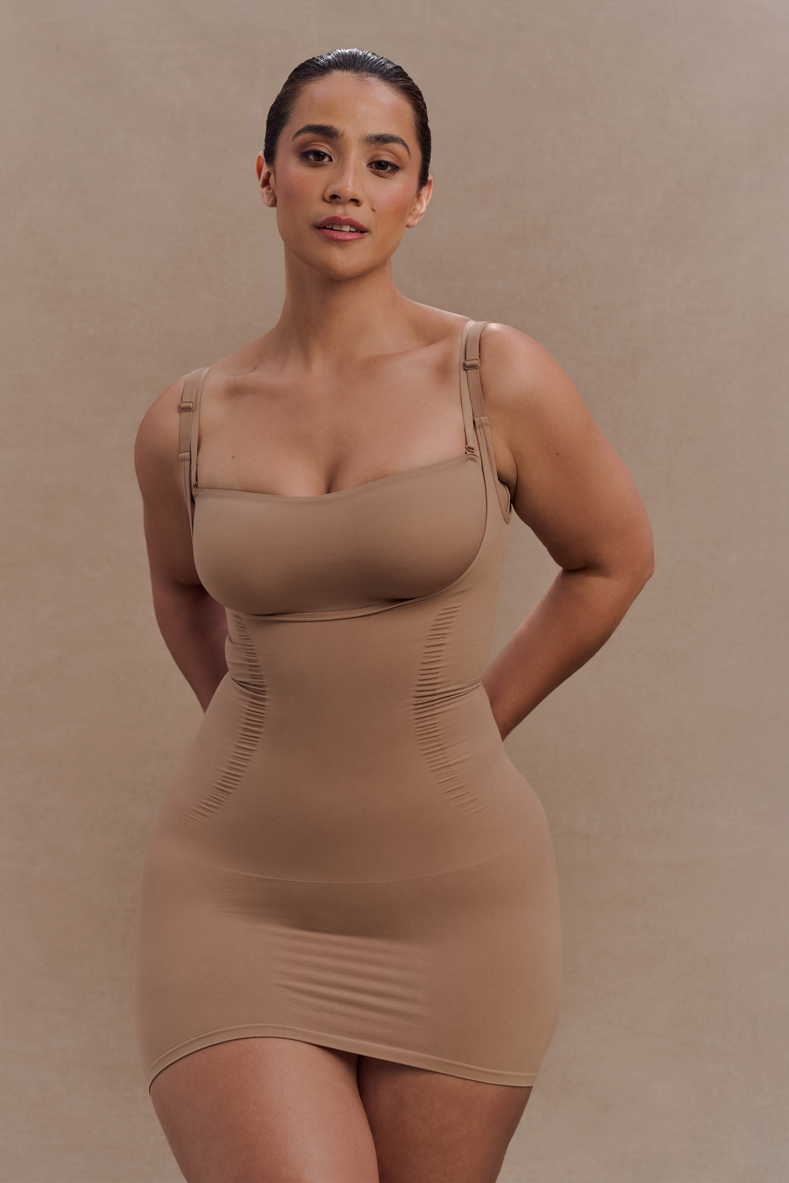 Jocelyn Backless Shapewear Mini Dress - Latte