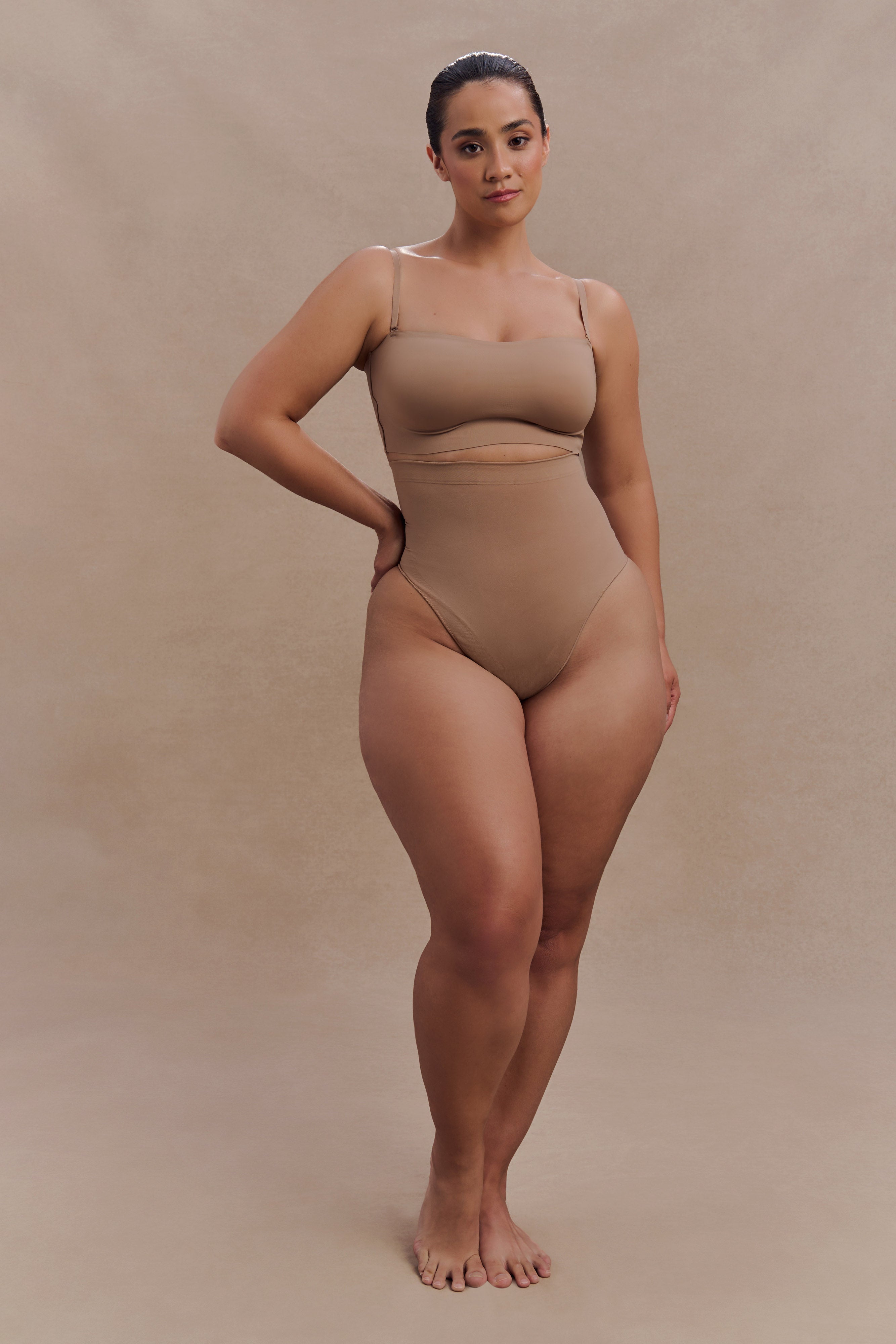 Saria High Waist Shapewear Briefs - Latte