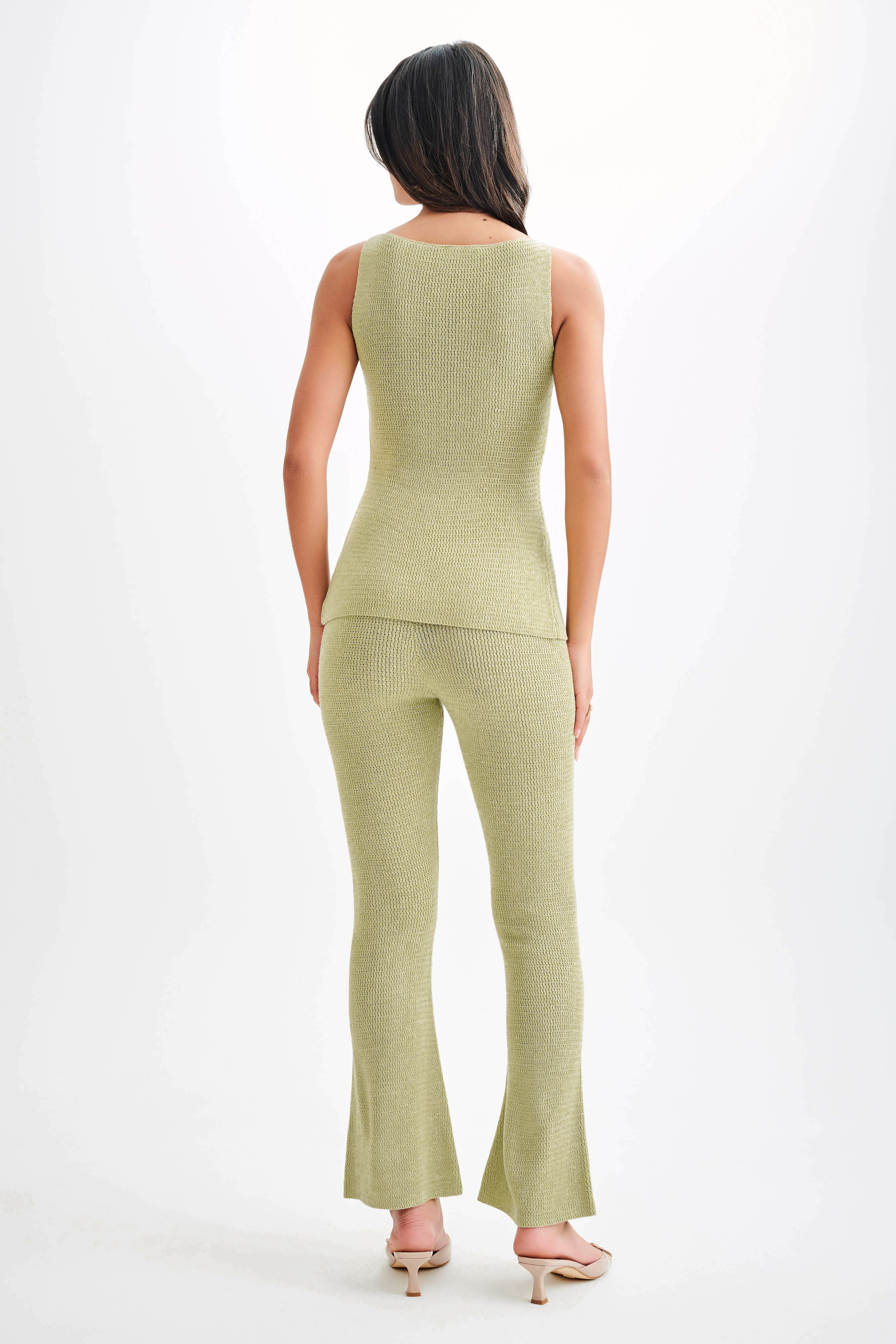 Ridley Straight Leg Knit Pant - Pastel Green