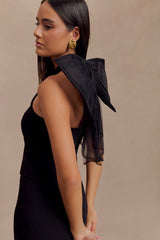 Maryam Tulle Bow Top - Black