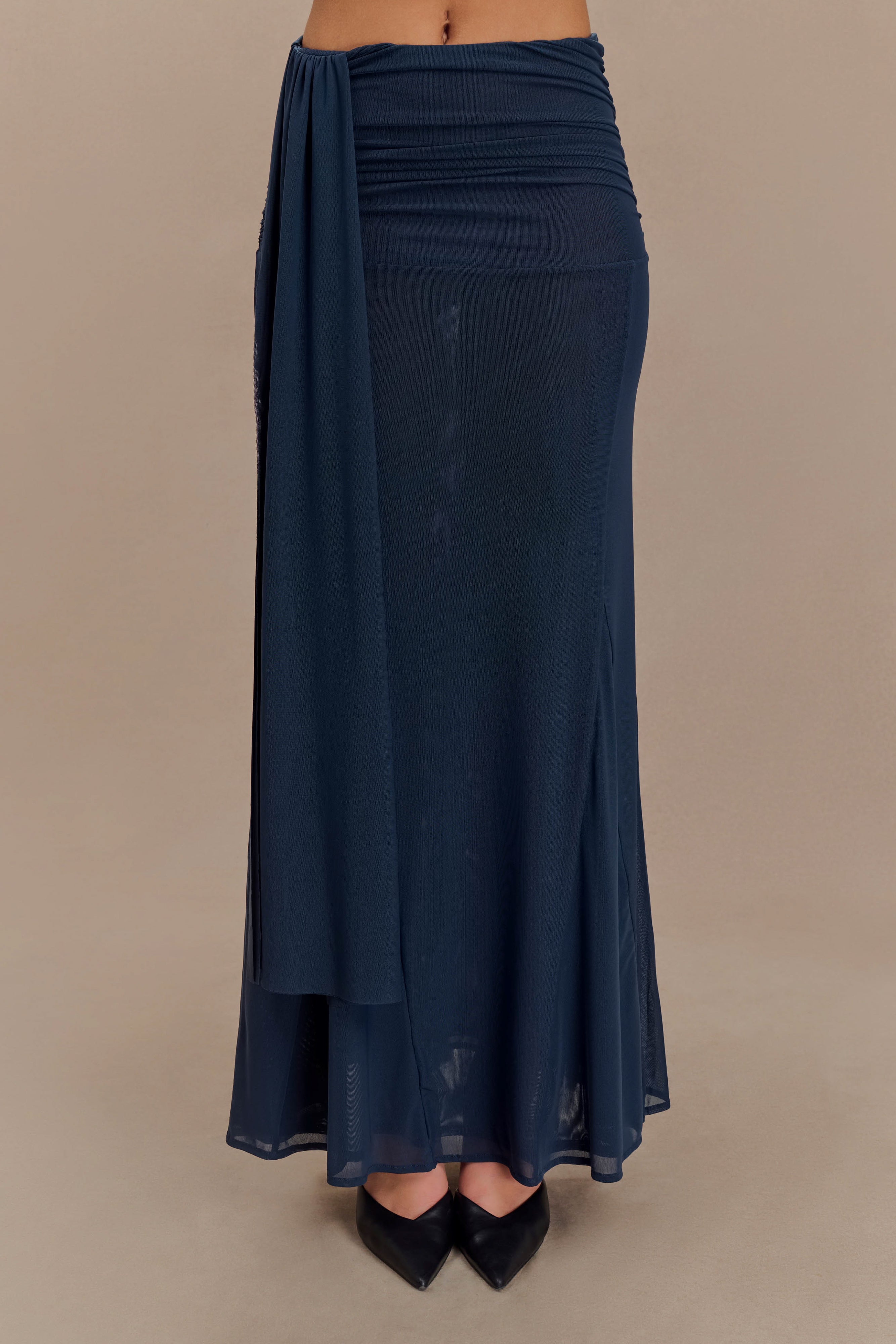 Arna Mesh Maxi Skirt - Midnight Blue