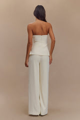 Faith Strapless Suiting Top - Ivory