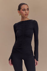 Preston Modal Long Sleeve Top - Black