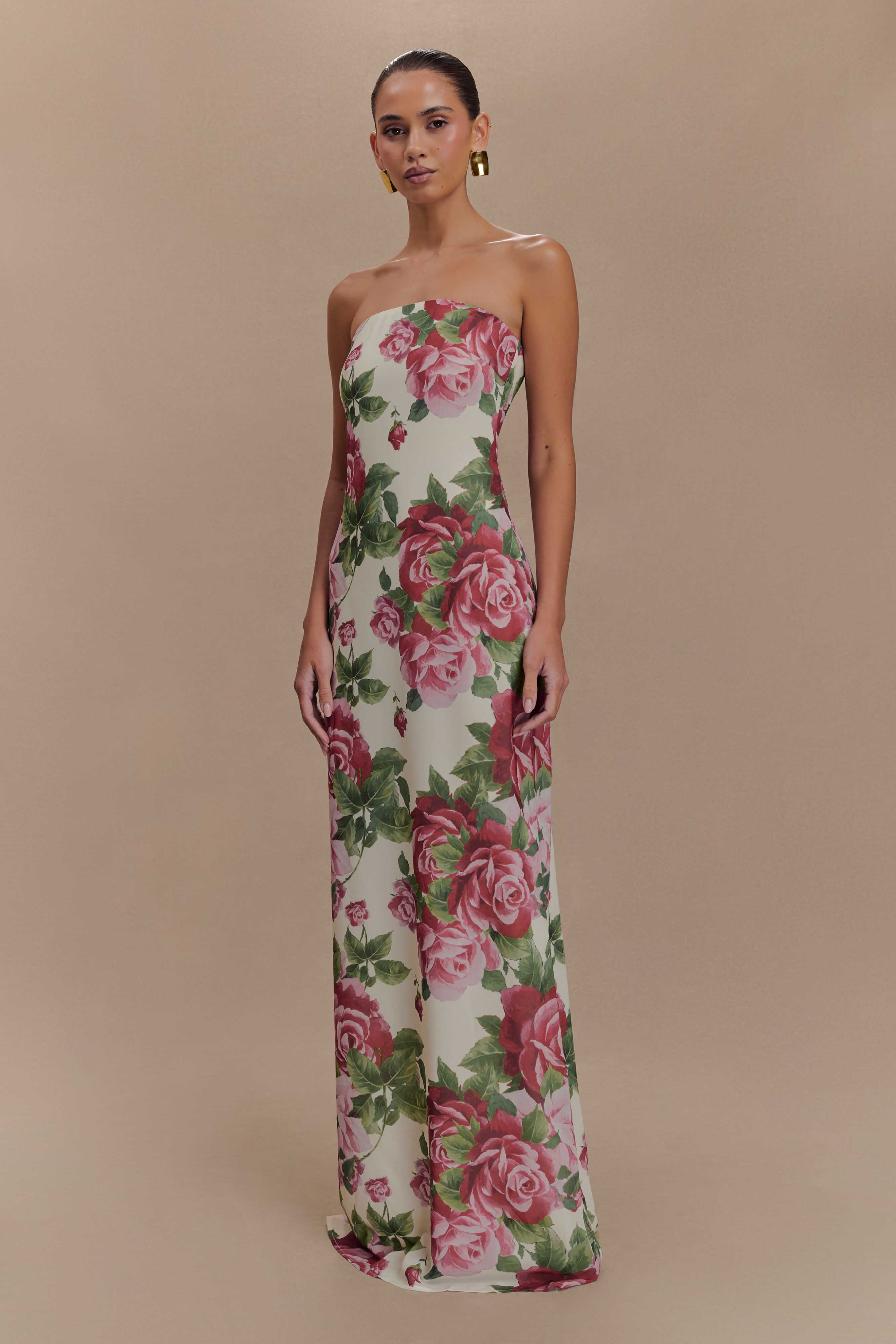 Ella Strapless Chiffon Maxi Dress - Sonia Rose Print