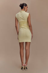 Elliot High Neck Sleeveless Mini Dress - Pale Lemon