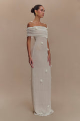 Brynn Orchid Knit Maxi Dress - Ivory