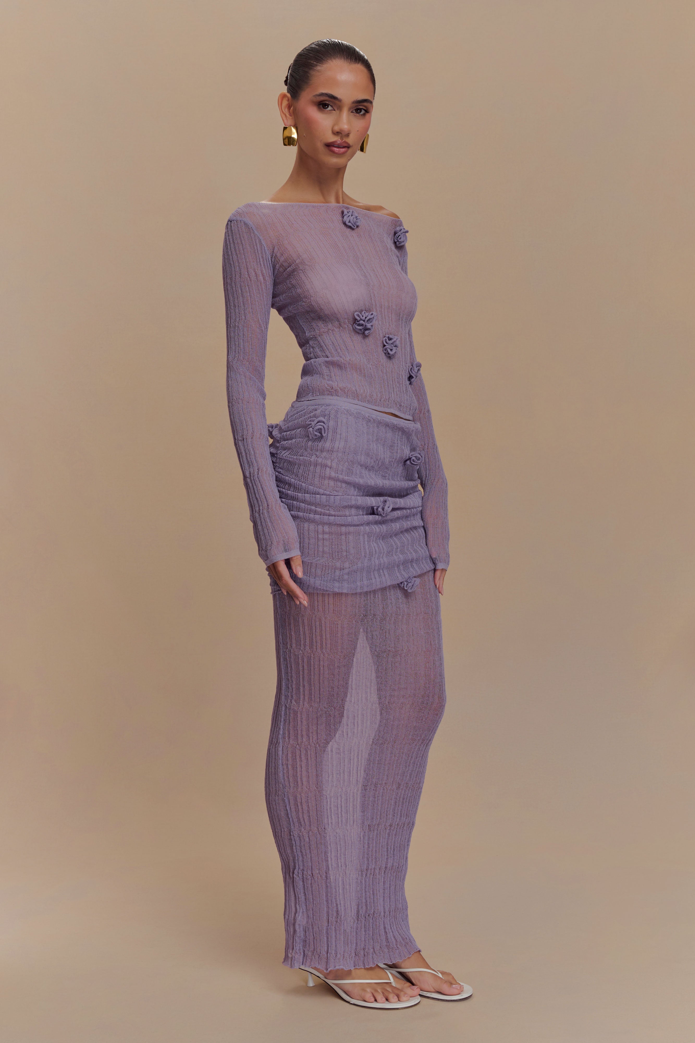 Orianna Orchid Long Sleeve Knit Top - Orchid