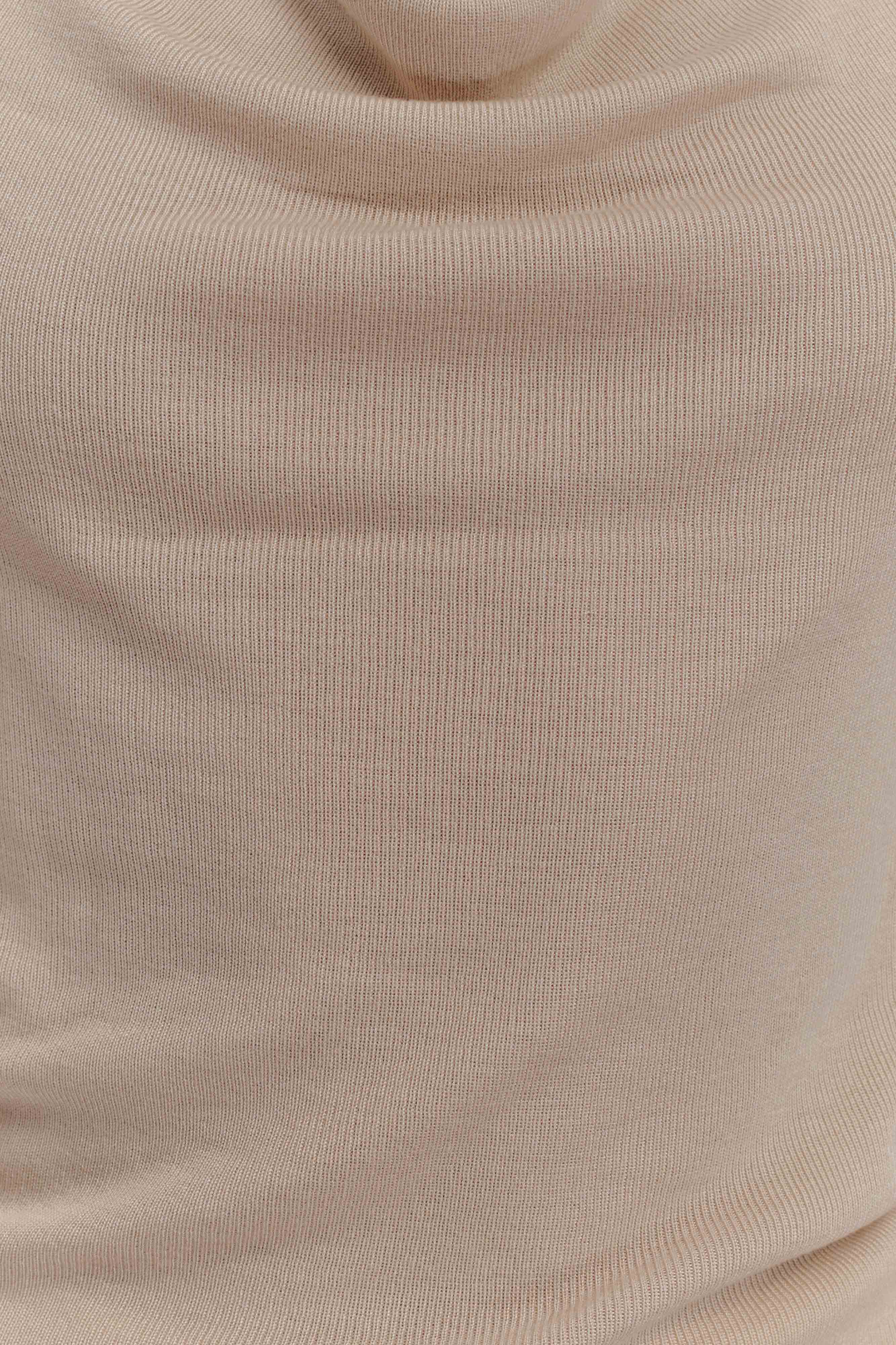 Brenda Draped Front Knit Top - Stone