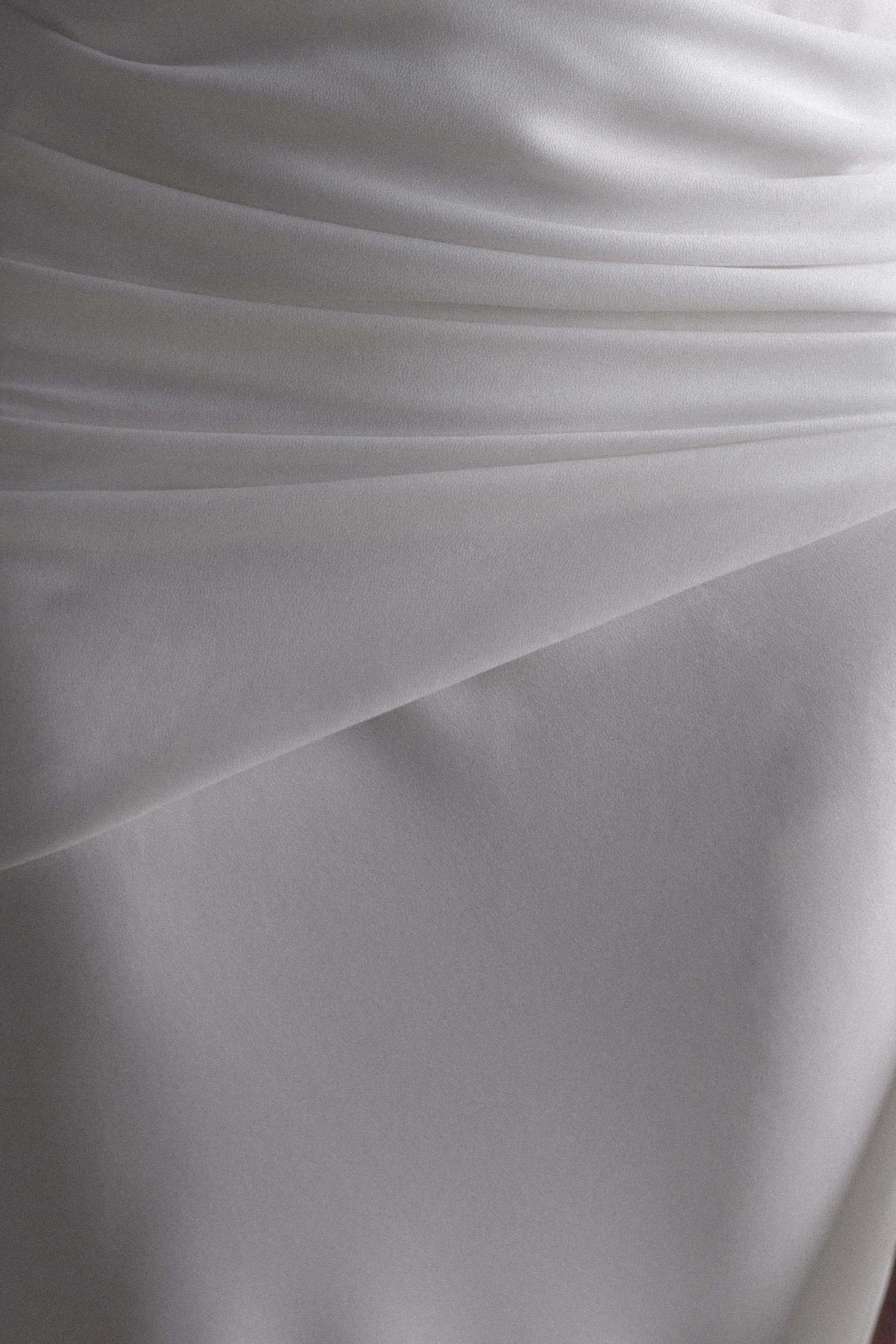 Giulia Chiffon Draped Maxi Dress - White