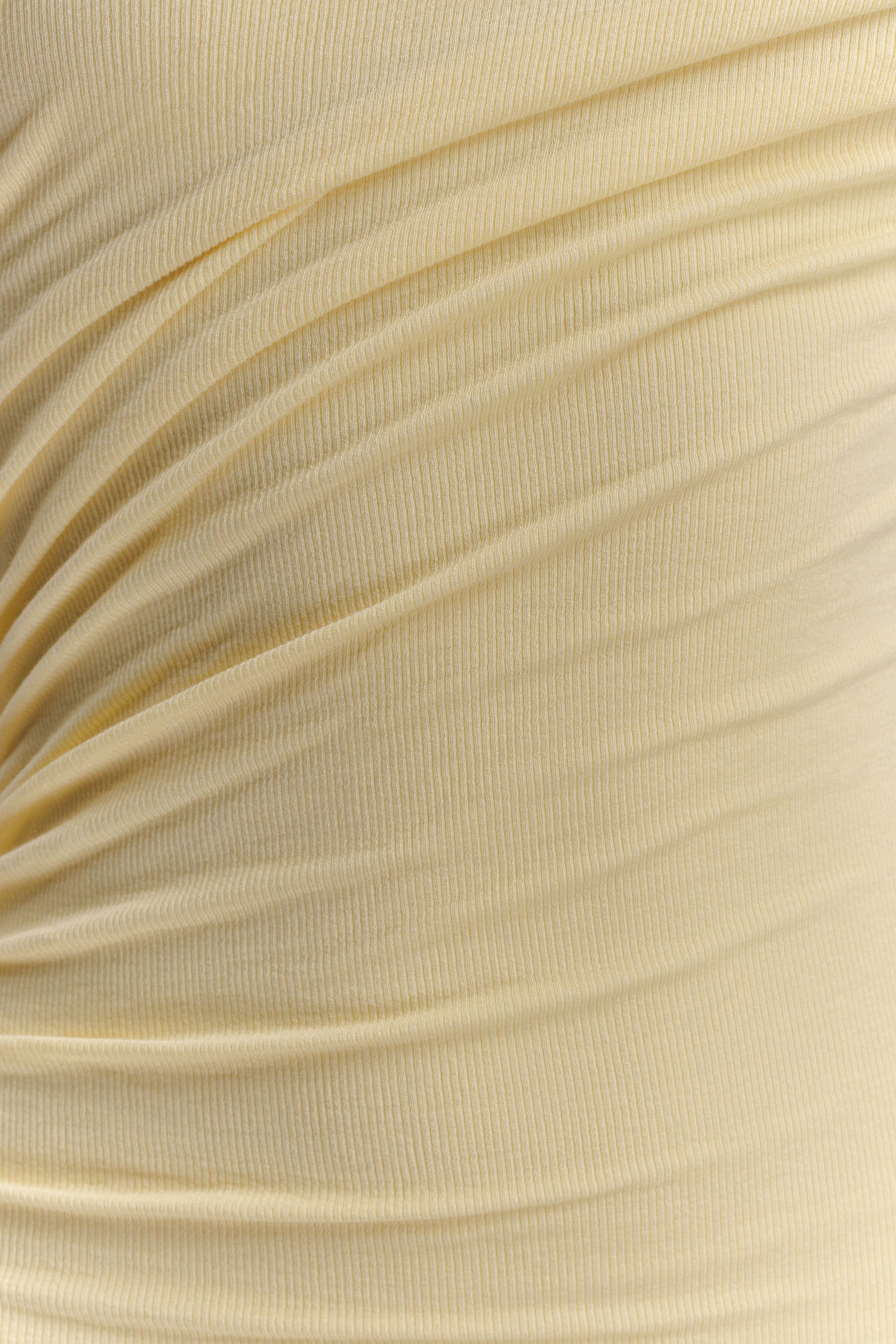 Anastasia One Shoulder Modal Midi Dress - Pale Lemon