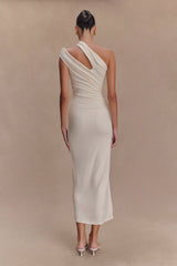 Anastasia One Shoulder Modal Midi Dress - Ivory