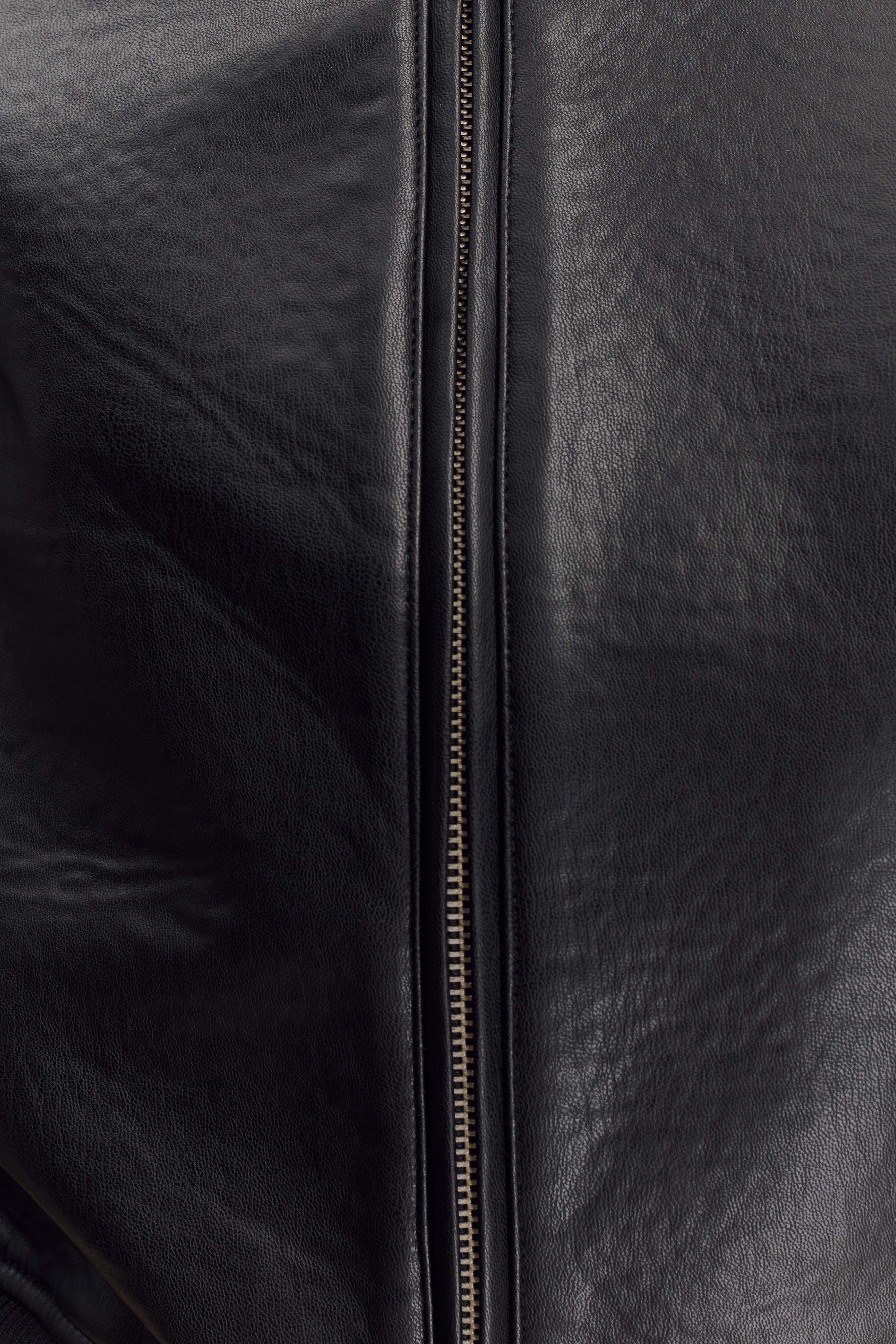 Codi Faux Leather Bomber Jacket - Black