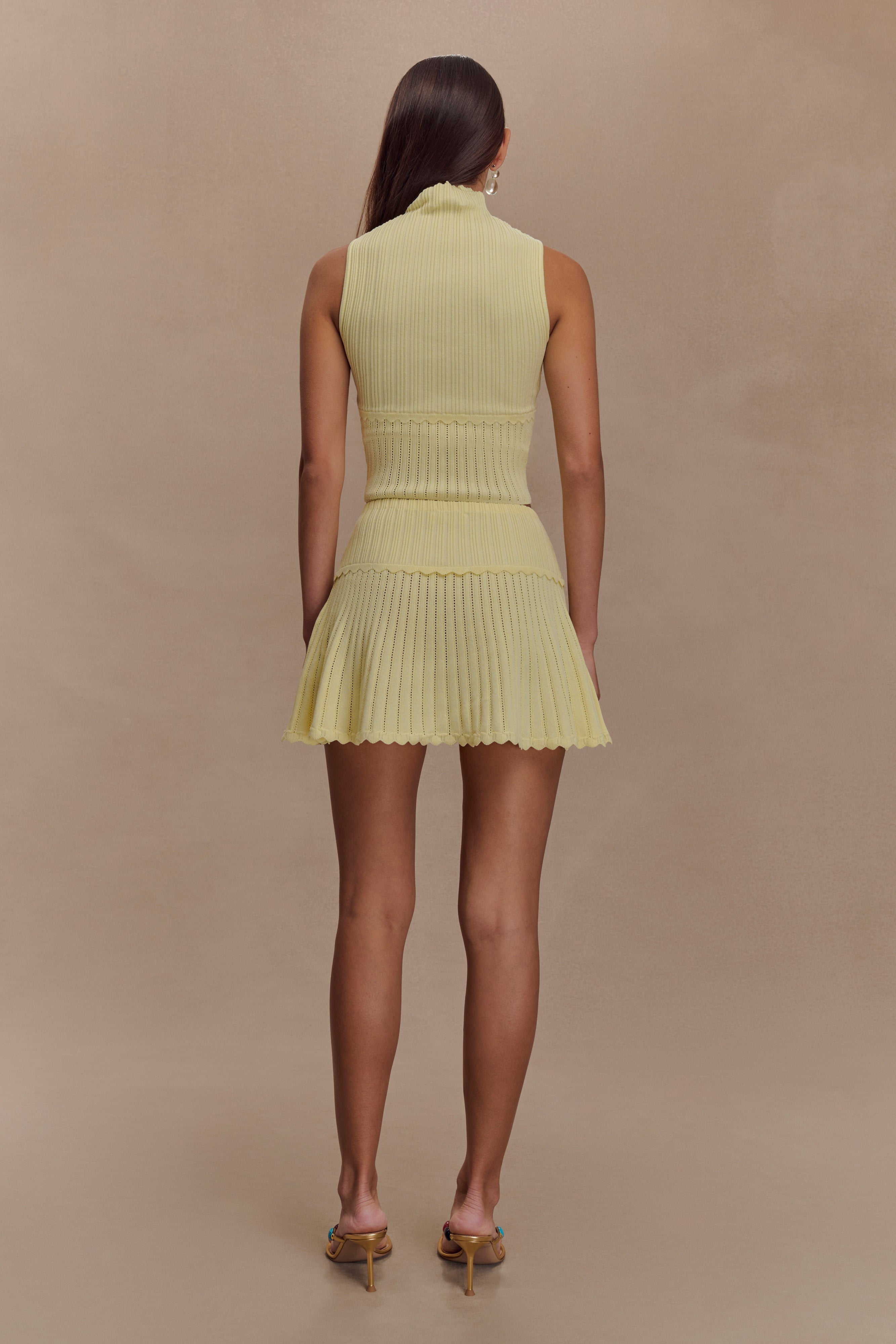 Indy Pointelle Knit Top - Lemon