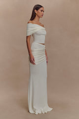 Irene Gathered Knit Top - Ivory