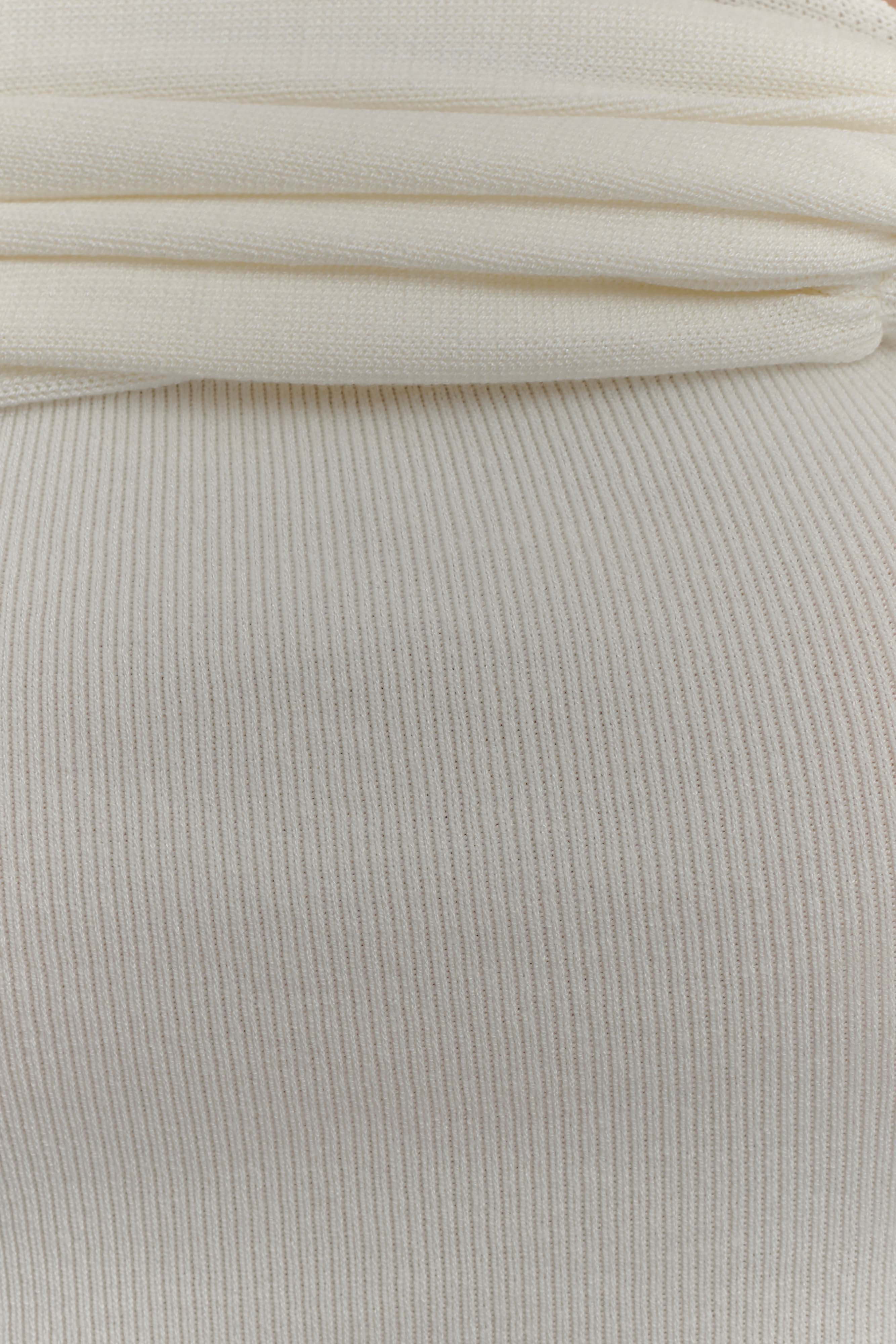 Irene Gathered Knit Top - Ivory