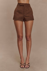 Sally Faux Suede Short - Milk Chocolate