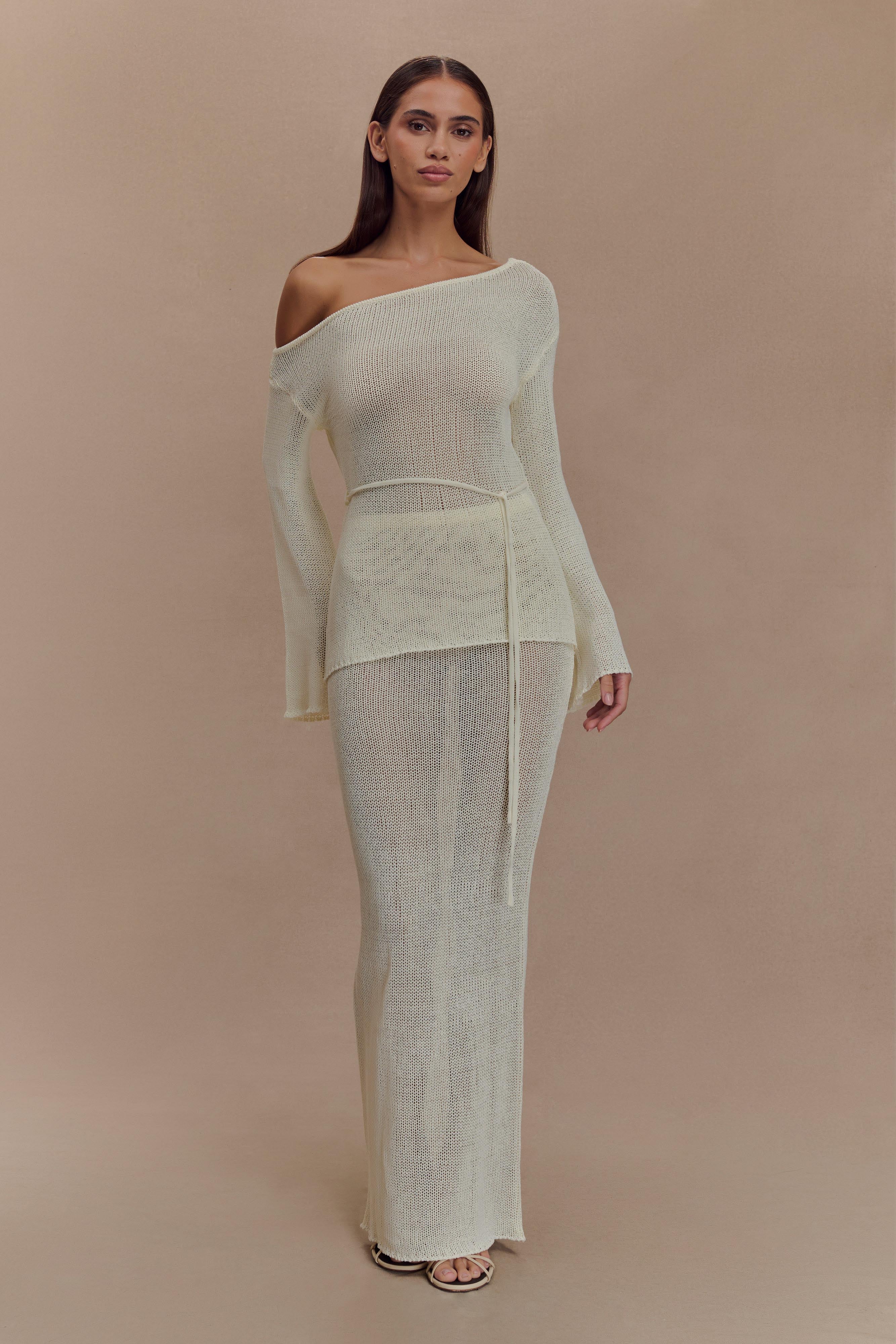 Reagan Knit Maxi Skirt - White