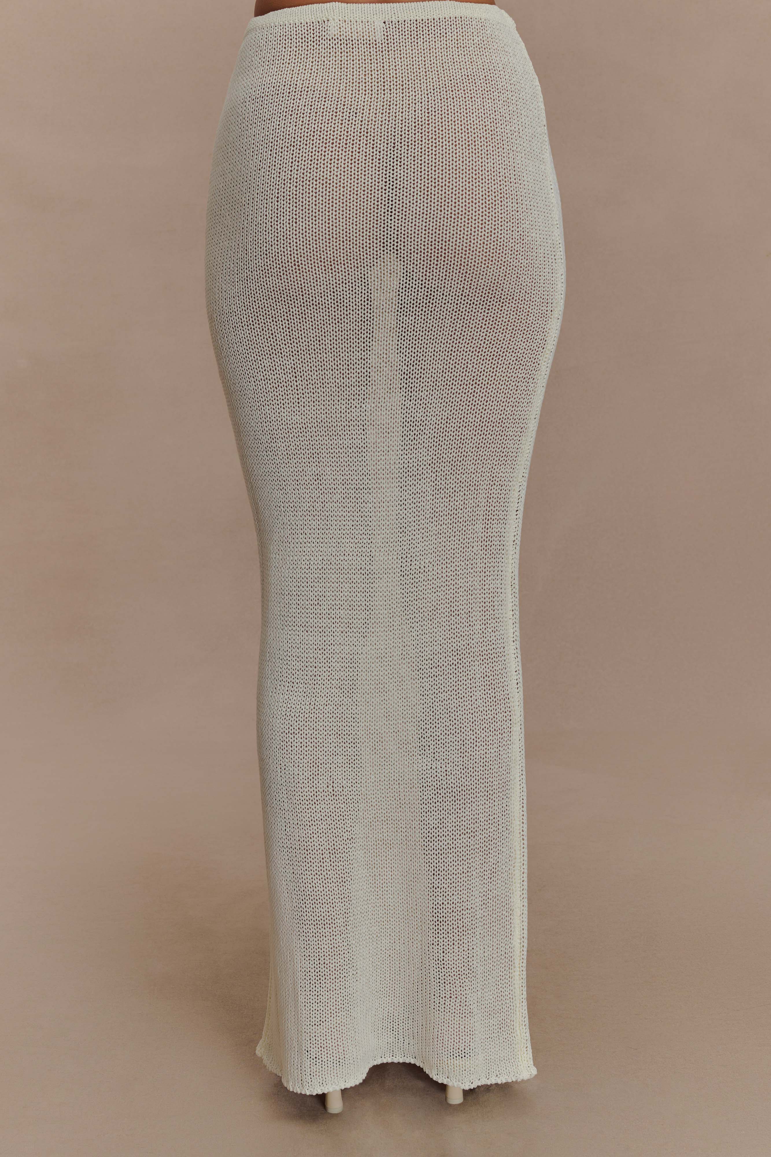 Reagan Knit Maxi Skirt - White