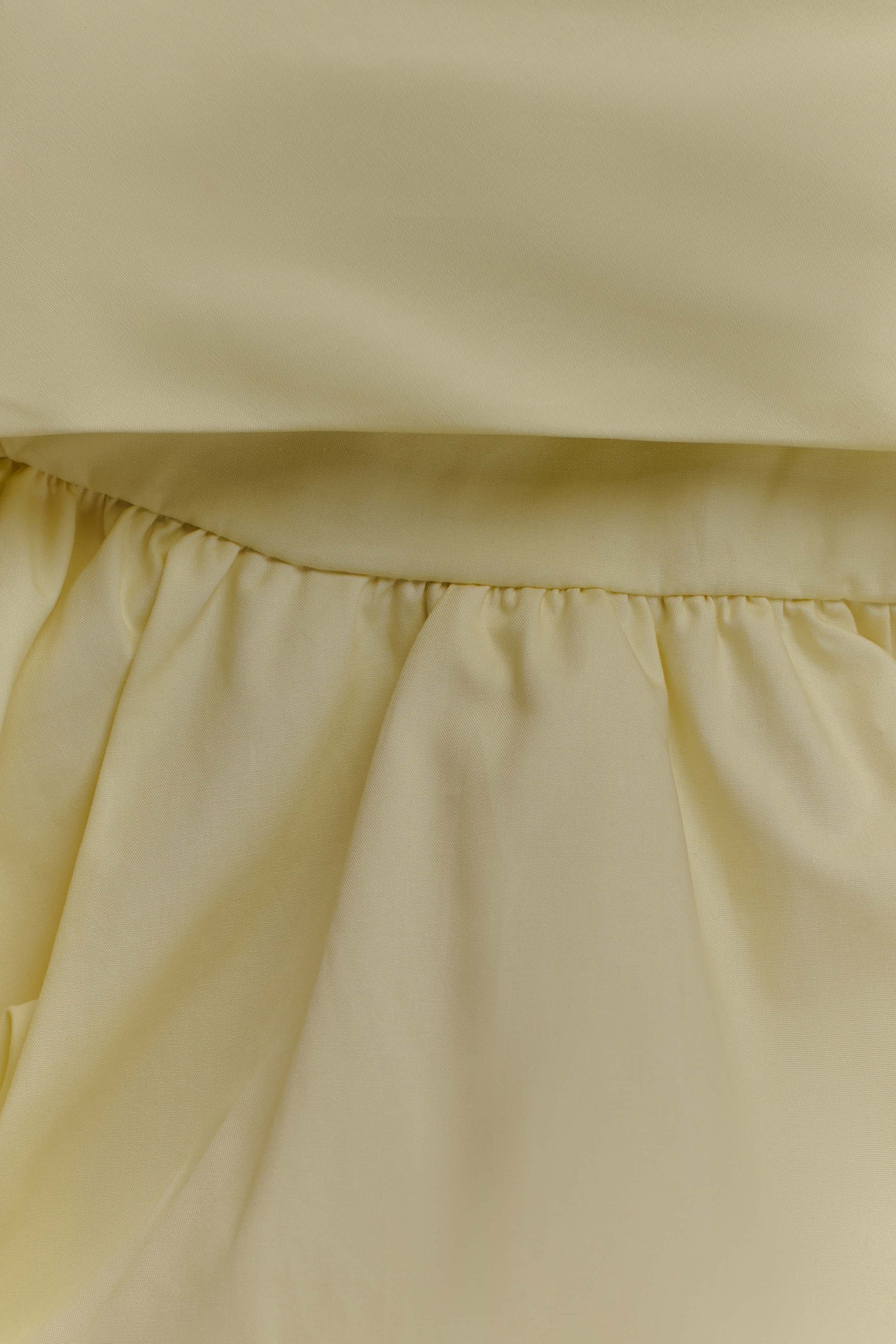 Amirah Strapless Bubble Crop Top - Lemon