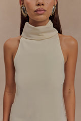 Birdie High Neck Sleeveless Top - Ivory