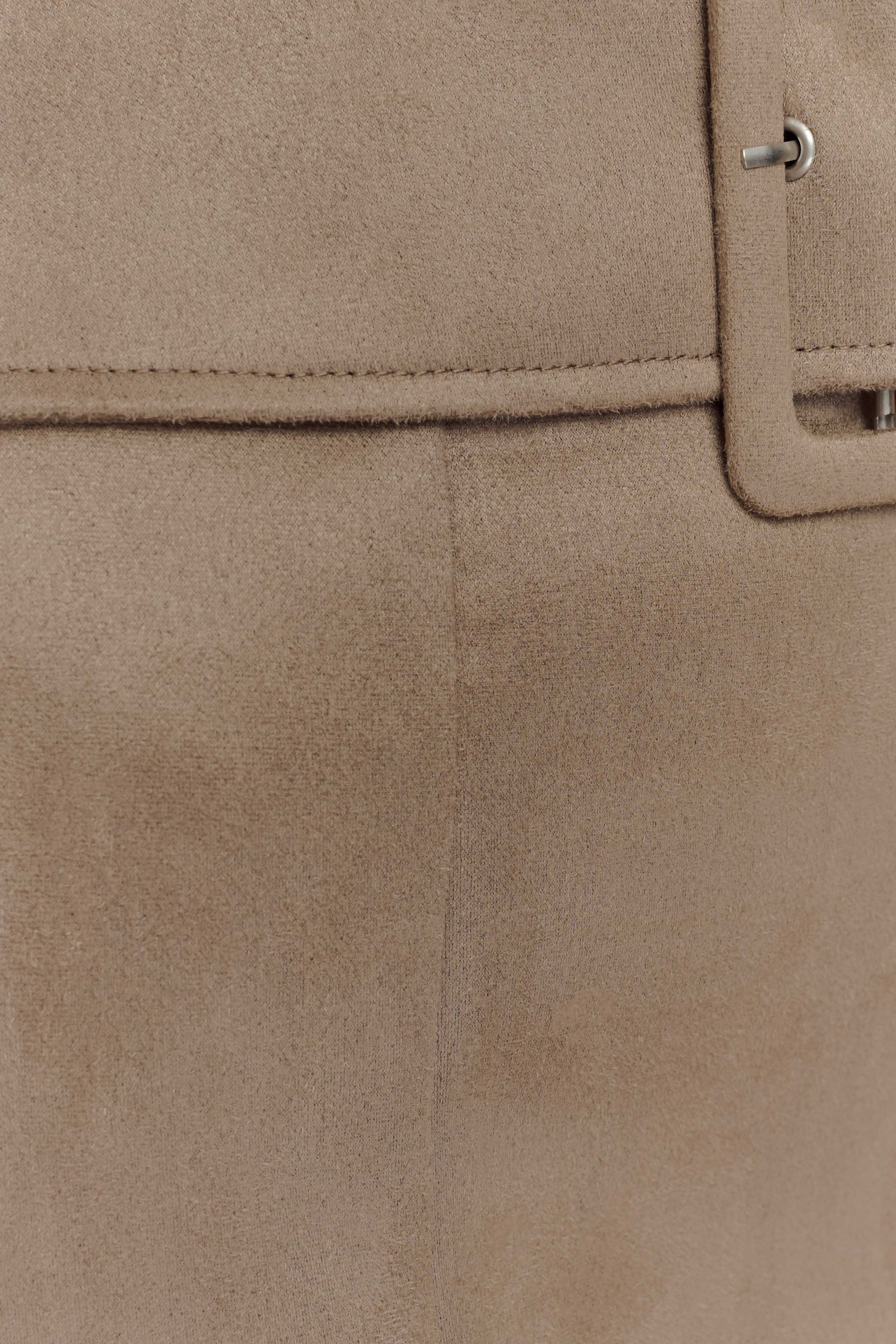 Hayes Faux Suede Belted Mini Skirt - Sand