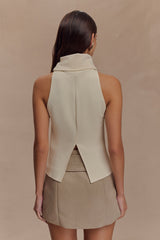 Birdie High Neck Sleeveless Top - Ivory