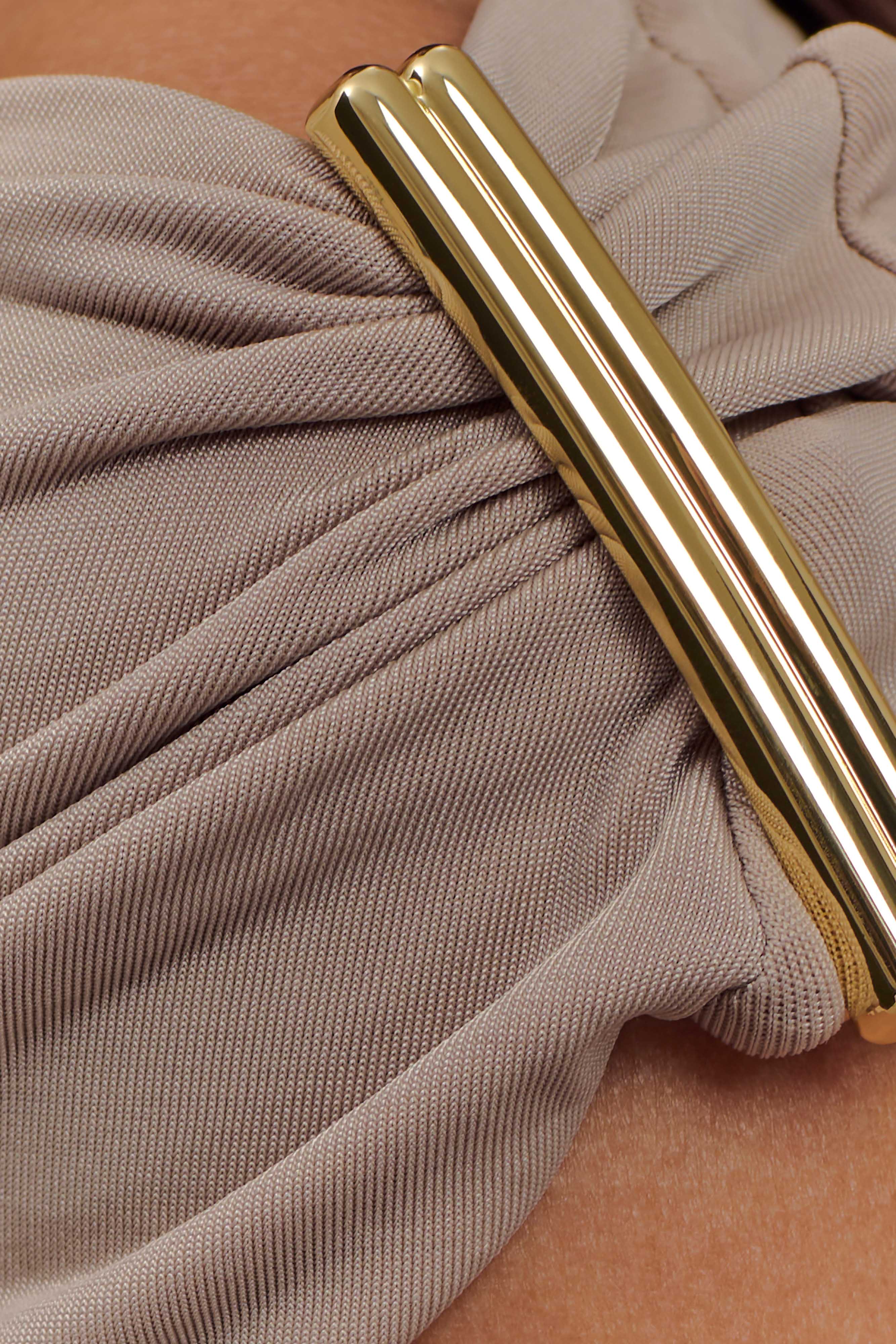 Kinsley Slinky Top With Hardware - Taupe