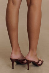 Jodie High Heel With Hardware - Chocolate