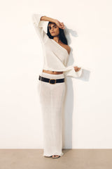 Reagan Knit Maxi Skirt - White